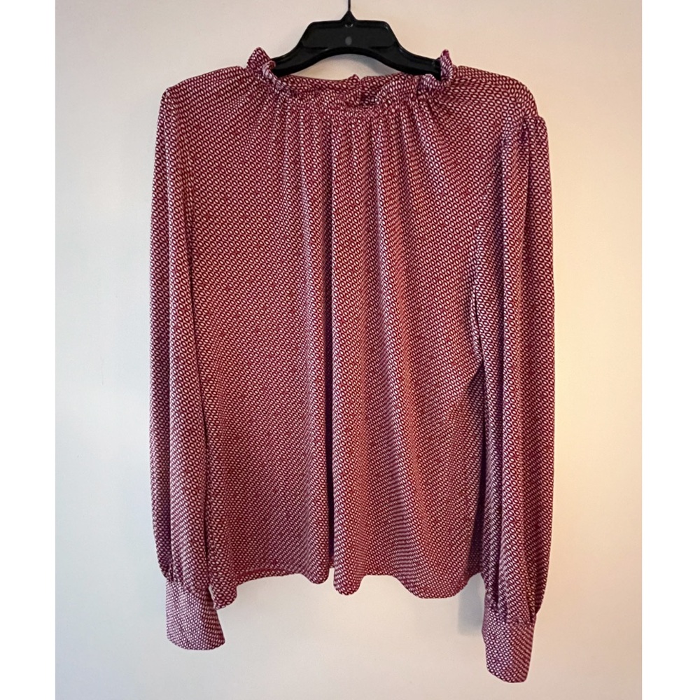 ADRIANNA PAPELL Diamond Pattern Blouse (Discounted Shipping🚚)